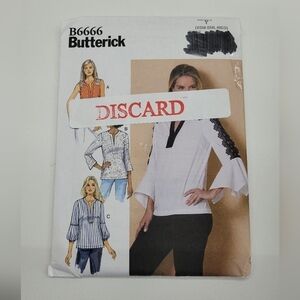 β¨4/$20β¨ Butterick B6666 Top Sewing Pattern Uncut Size XS-S-M DIY Supplies